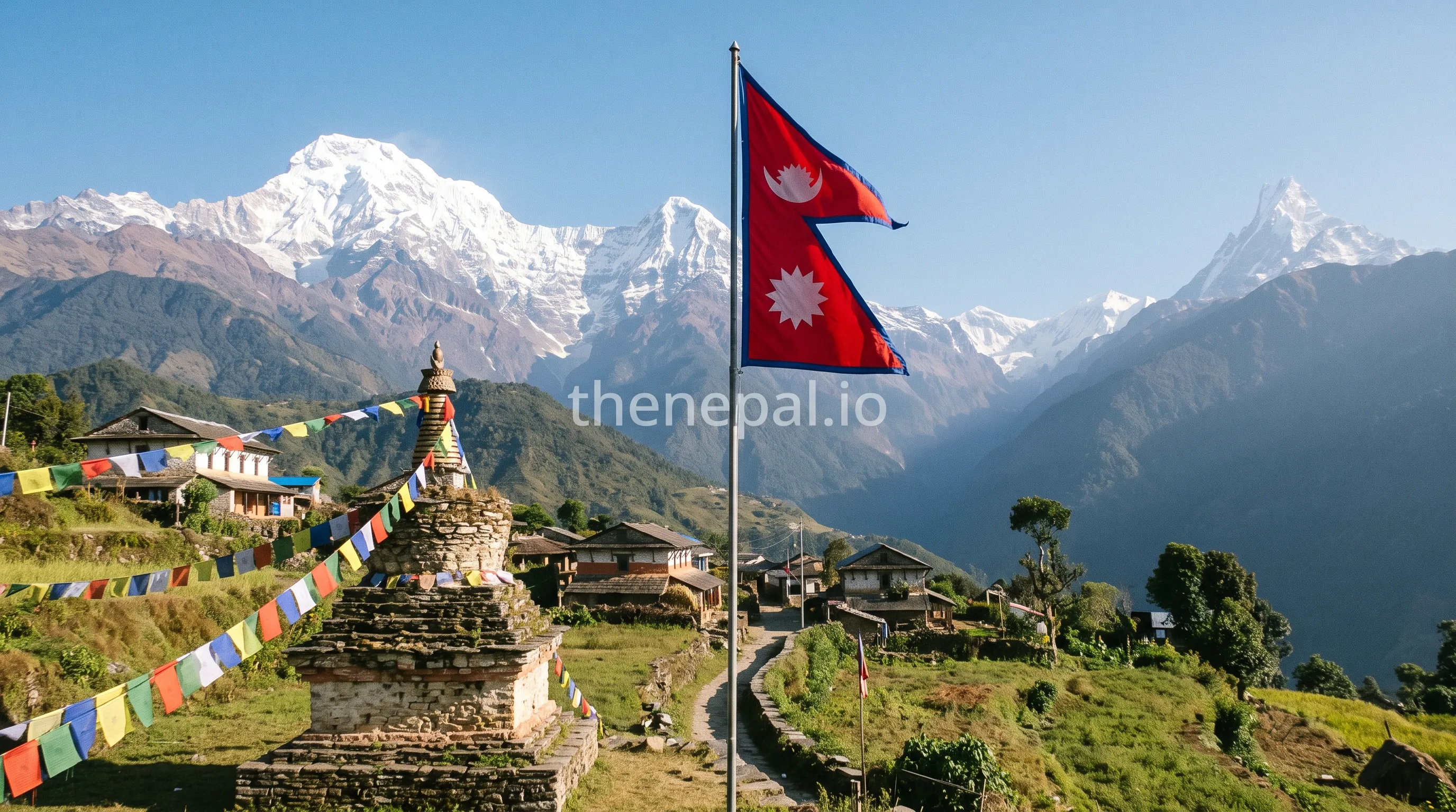 Crimson red, the national colour of Nepal